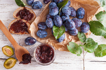 Plums with jam