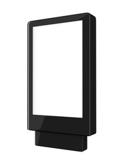 3D rendering of Blank billboard (city advertisement) isolated on white background