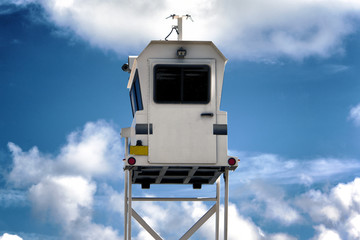 A police watch tower in Miami, USA