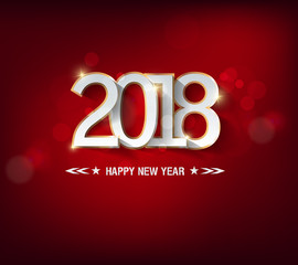 Happy new year 2018 greeting card and merry christmas