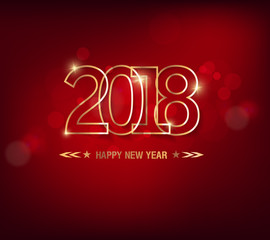 Happy new year 2018 greeting card and merry christmas