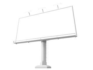 Obraz premium 3D rendering of blank billboard (empty advertisement) isolated on white background