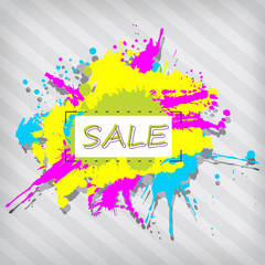 Abstract sale banner with colourful splashes