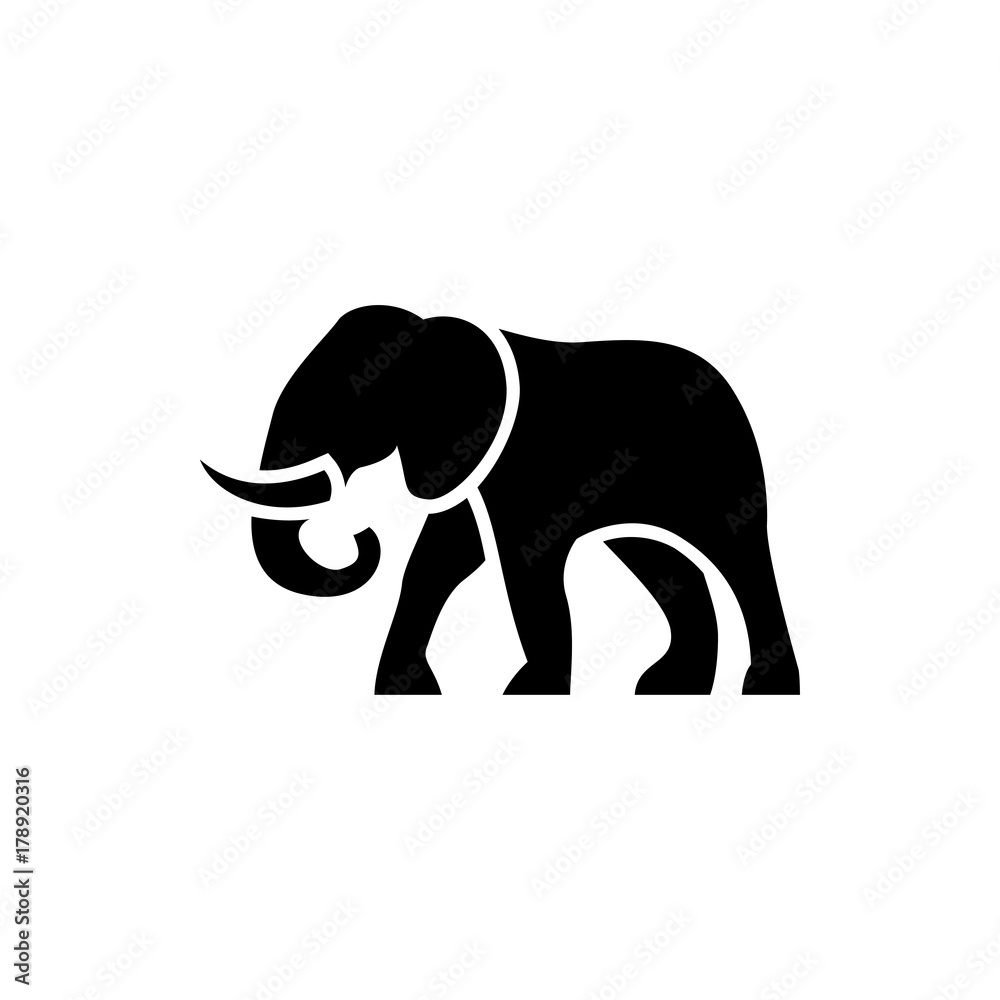 Wall mural elephant icon illustration