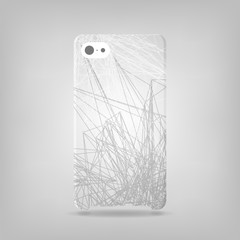 abstract striped  phone case isolated on grey