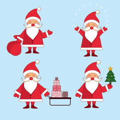 Collection of Christmas Santa Claus.Fantastic character pack Christmas set