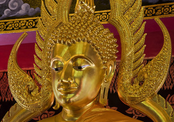 Buddha statue in Wat Pan Ohn Chiang Mai Lanna Thailand