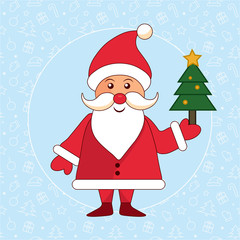 Happy Christmas card. Santa Claus banner