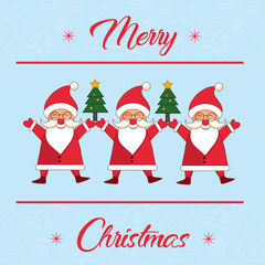 Happy Christmas card. Santa Claus banner