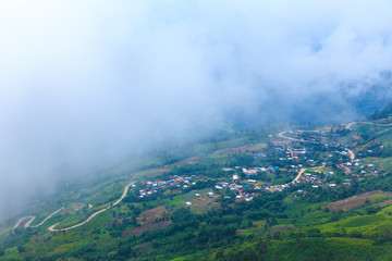 Phu Tub Berk mountain with mist, Thailand