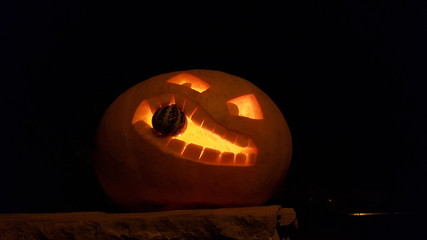 Halloween Kürbis, beleuchtet