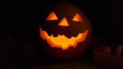 Halloween Kürbis, beleuchtet