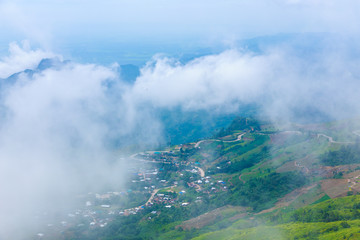 Phu Tub Berk mountain with mist, Thailand