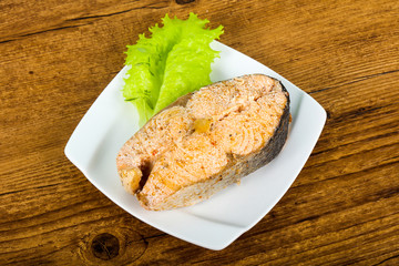 Steamed salmon