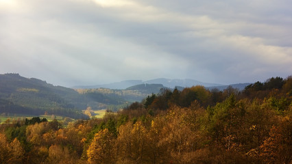 Autumn view of landscape, countryside Czech Republic.