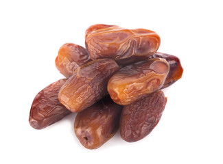 dried fruits from date palm isolated on white background