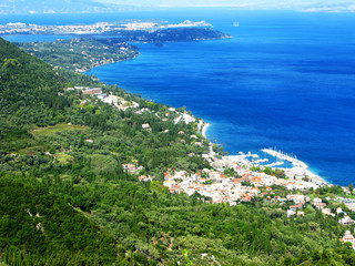 coast landscape ionian sea on Corfu island