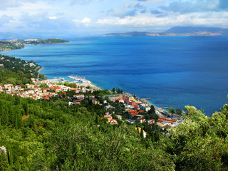 Fototapeta na wymiar coast landscape ionian sea on Corfu island