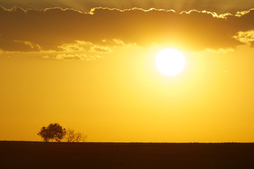 Sunset in an empty north Texas landscape.