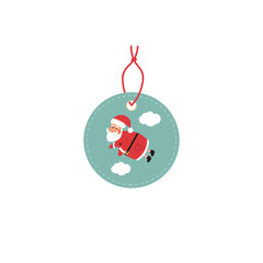 Retail Sale Tags and Clearance Tags. Festive christmas design with Santa Claus.