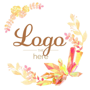 watercolor crystal wreath for logo