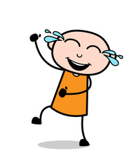 Laughing Prisoner with Tears of Joy Vector