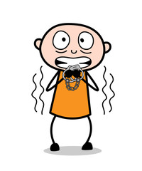 Cartoon Prisoner Trembling in Fear Vector