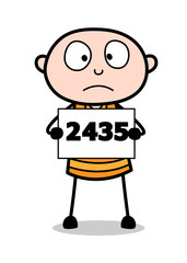 Cartoon Prisoner Identification Number Vector