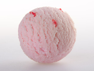 ice cream scoop. Strawberry ice cream.