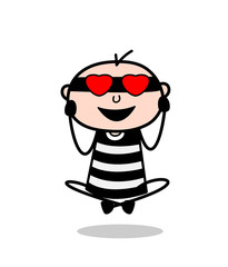 Laughing Prisoner Face with Heart Eyes