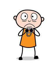 Scared Cartoon Criminal Face Expression