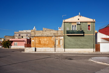 Fototapeta na wymiar Lesina (Puglia, Italy) - View of the little village and its coloured houses