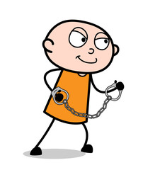 Cartoon Captive Trying to Escape