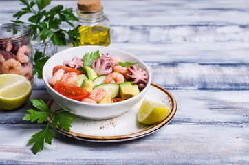 Salad with seafood