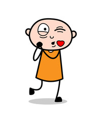 Comic Robber Blowing Kiss