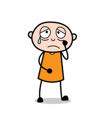 Sad Face - Cartoon Criminal Vector Illustration