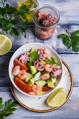 Salad with seafood