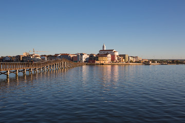 Lesina (Puglia, Italy) - Lesina Lake and the village in the sunset