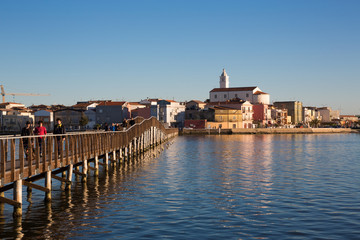 Lesina (Puglia, Italy) - Lesina Lake, the bridge between the lake and archaelogical site of San Clemente island