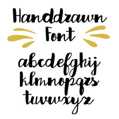 Handwritten calligraphy font. Vector alphabet. Hand drawn letters