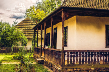 Old Romanian house with porch