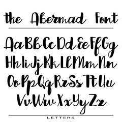 Hand drawn vector alphabet. Calligraphy letters for your design