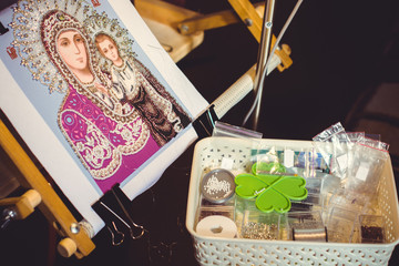 Elements of embroidery from beads, paintings and handmade by masters of beads.