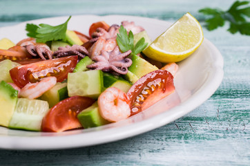 Salad with seafood