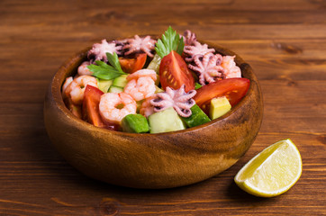 Salad with seafood