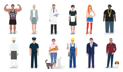 Fototapeta na wymiar People of different professions, vector illustration