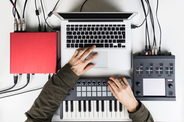 Producing and mixing modern style beats music, beat making and arranging audio content with...