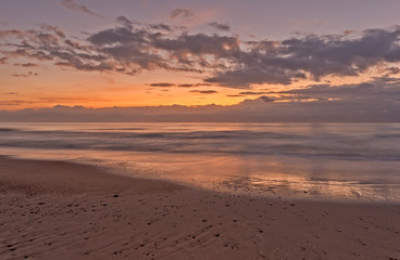 The coast of Benicasim at sunrise, Castellon