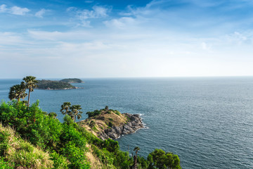 Fototapeta premium Phromthep cape viewpoint and nice sky in Phuket,Thailand