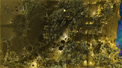 3d illustration - abstrakt baustelle  kosmisch weltall fraktal